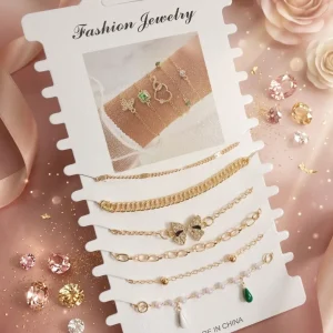 Shop aesthetic gold bracelet sets with pearls, charms & crystals. Perfect for daily wear, gifting & layering. Lightweight, trendy & premium quality. Order now from Passionate Bangladesh.