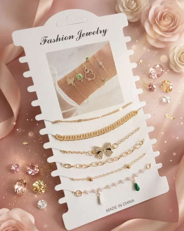Shop aesthetic gold bracelet sets with pearls, charms & crystals. Perfect for daily wear, gifting & layering. Lightweight, trendy & premium quality. Order now from Passionate Bangladesh.