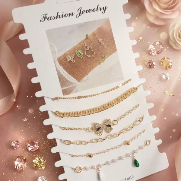 Shop aesthetic gold bracelet sets with pearls, charms & crystals. Perfect for daily wear, gifting & layering. Lightweight, trendy & premium quality. Order now from Passionate Bangladesh.