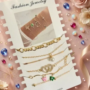 Shop aesthetic gold bracelet sets with pearls, charms & crystals. Perfect for daily wear, gifting & layering. Lightweight, trendy & premium quality. Order now from Passionate Bangladesh.