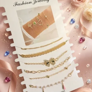Shop aesthetic gold bracelet sets with pearls, charms & crystals. Perfect for daily wear, gifting & layering. Lightweight, trendy & premium quality. Order now from Passionate Bangladesh.