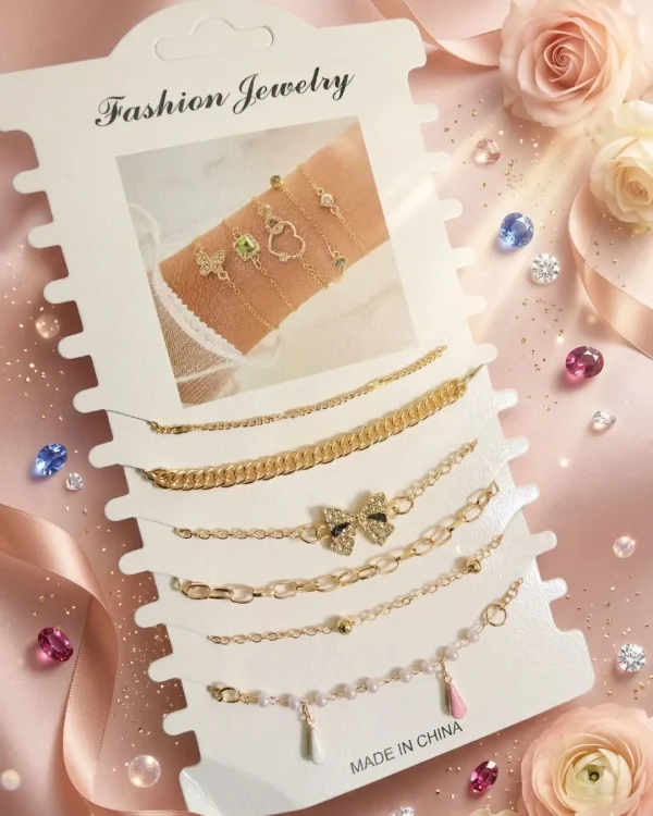 Shop aesthetic gold bracelet sets with pearls, charms & crystals. Perfect for daily wear, gifting & layering. Lightweight, trendy & premium quality. Order now from Passionate Bangladesh.