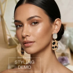 Elegant drop earrings from Passionate Bangladesh, lightweight dangle design for women and girls, perfect for parties and special occasions. Try our different designs like butterfly earrings, long chain earrings, heart shape earrings and stone earrings. Leopard designed.