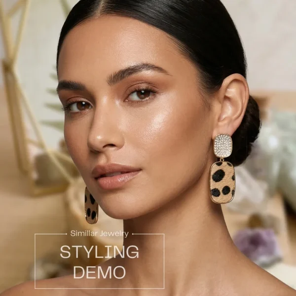 Elegant drop earrings from Passionate Bangladesh, lightweight dangle design for women and girls, perfect for parties and special occasions. Try our different designs like butterfly earrings, long chain earrings, heart shape earrings and stone earrings. Leopard designed.