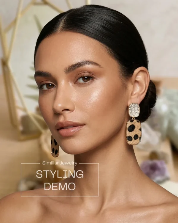 Elegant drop earrings from Passionate Bangladesh, lightweight dangle design for women and girls, perfect for parties and special occasions. Try our different designs like butterfly earrings, long chain earrings, heart shape earrings and stone earrings. Leopard designed.