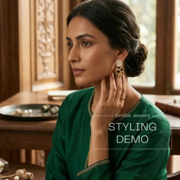 Elegant drop earrings from Passionate Bangladesh, lightweight dangle design for women and girls, perfect for parties and special occasions. Try our different designs like butterfly earrings, long chain earrings, heart shape earrings and stone earrings. Leopard designed.