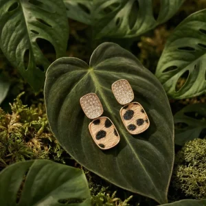Elegant drop earrings from Passionate Bangladesh, lightweight dangle design for women and girls, perfect for parties and special occasions. Try our different designs like butterfly earrings, long chain earrings, heart shape earrings and stone earrings. Leopard designed.