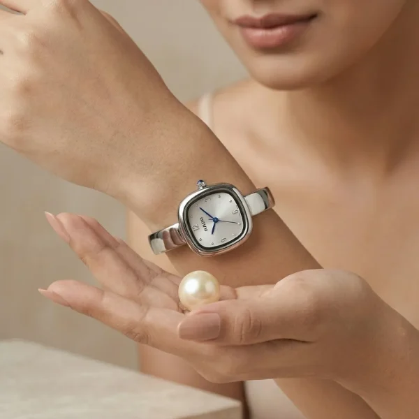 Shop silver square dial slim wrist watch for women. Elegant, lightweight, and stylish design perfect for daily wear, office, and parties. Limited Stocks !! https://passionatebangladesh.com/product-category/accessories/
