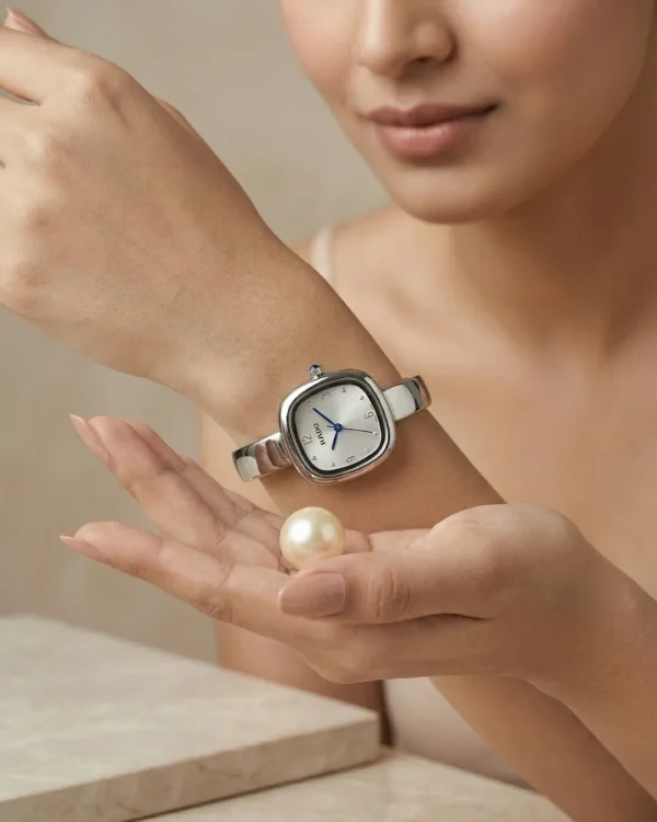 Shop silver square dial slim wrist watch for women. Elegant, lightweight, and stylish design perfect for daily wear, office, and parties. Limited Stocks !! https://passionatebangladesh.com/product-category/accessories/