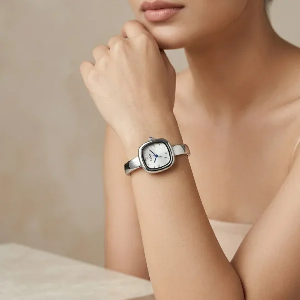 Shop silver square dial slim wrist watch for women. Elegant, lightweight, and stylish design perfect for daily wear, office, and parties. Limited Stocks !! https://passionatebangladesh.com/product-category/accessories/