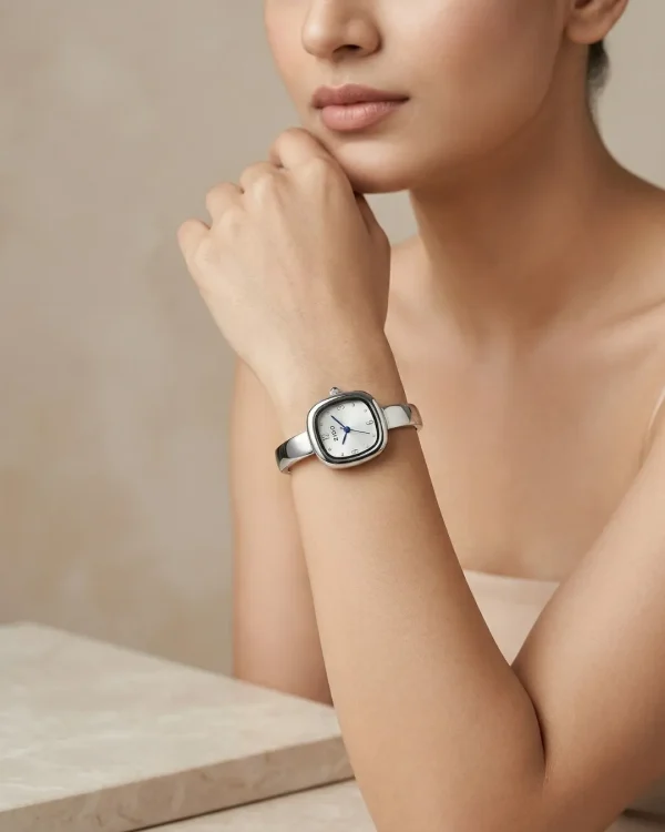 Shop silver square dial slim wrist watch for women. Elegant, lightweight, and stylish design perfect for daily wear, office, and parties. Limited Stocks !! https://passionatebangladesh.com/product-category/accessories/