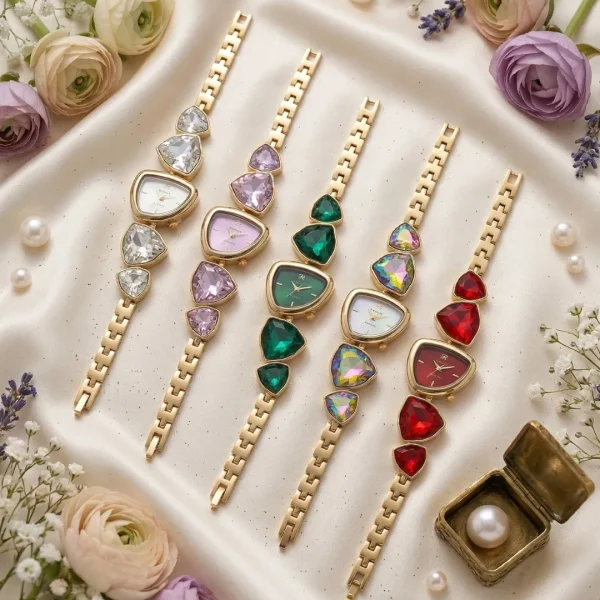 Shop multiple colored stone golden wrist watch for women. Elegant, lightweight, and stylish design perfect for daily wear, office, and parties. Limited Stocks !! https://passionatebangladesh.com/product-category/accessories/