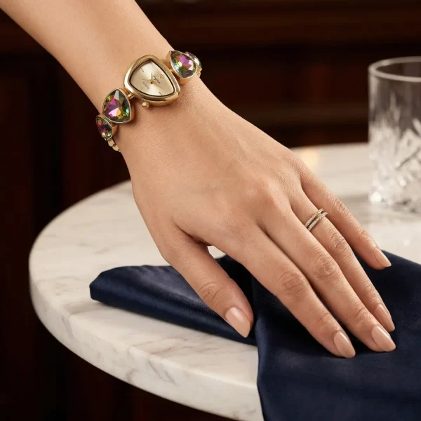 Shop multi color stone golden wrist watch for women. Elegant, lightweight, and stylish design perfect for daily wear, office, and parties. Limited Stocks !! https://passionatebangladesh.com/product-category/accessories/