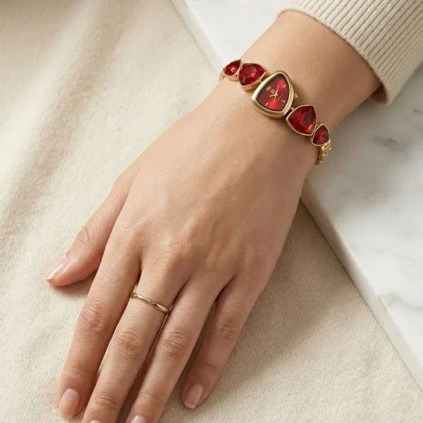 Shop ruby red stone dial slim wrist watch for women. Elegant, lightweight, and stylish design perfect for daily wear, office, and parties. Limited Stocks !! https://passionatebangladesh.com/product-category/accessories/