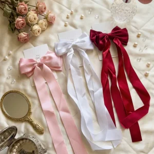 Cute hair accessories collection with multicolor bow clips, hair ribbons, hairbands and teddy bear or bunny hairbands for girls and kids from Passionate Bangladesh.