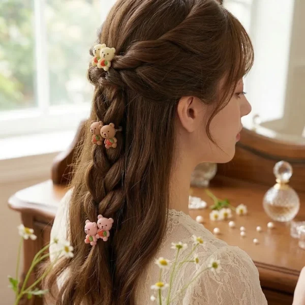 Cute hair accessories collection with multicolor bow clips, hair ribbons, hairbands and teddy bear or bunny hairbands for girls and kids from Passionate Bangladesh.