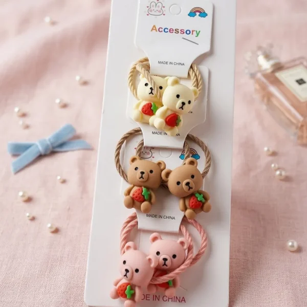 Cute hair accessories collection with multicolor bow clips, hair ribbons, hairbands and teddy bear or bunny hairbands for girls and kids from Passionate Bangladesh.