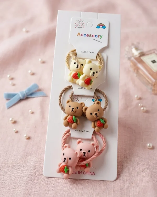 Cute hair accessories collection with multicolor bow clips, hair ribbons, hairbands and teddy bear or bunny hairbands for girls and kids from Passionate Bangladesh.