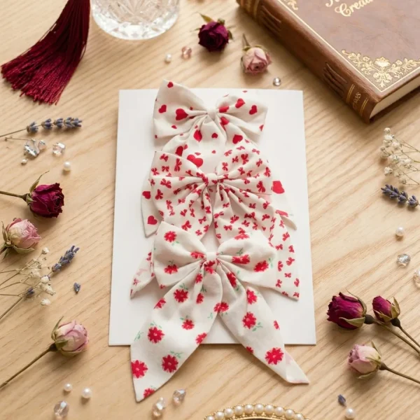 Cute hair accessories collection with multicolor bow clips, hair ribbons, hairbands and teddy bear or bunny hairbands for girls and kids from Passionate Bangladesh.