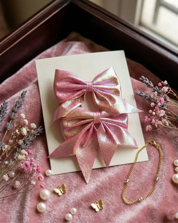 Cute hair accessories collection with multicolor bow clips, hair ribbons, hairbands and teddy bear or bunny hairbands for girls and kids from Passionate Bangladesh.