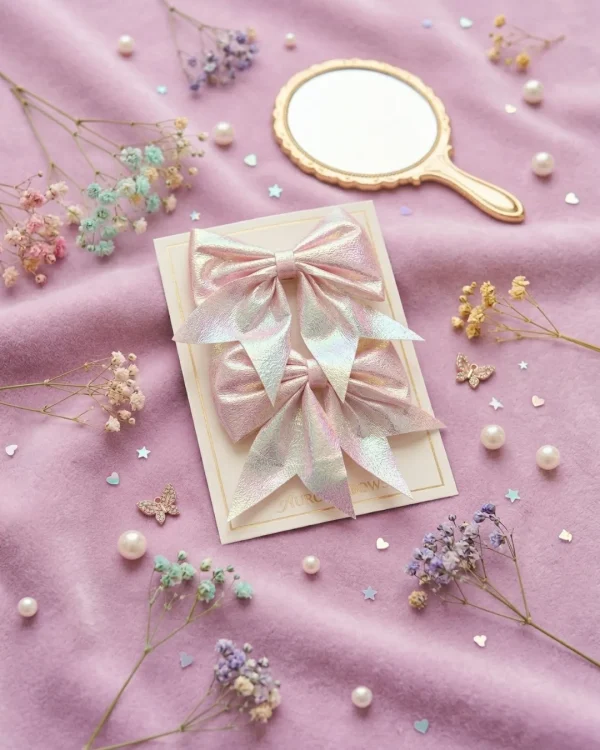 Cute hair accessories collection with multicolor bow clips, hair ribbons, hairbands and teddy bear or bunny hairbands for girls and kids from Passionate Bangladesh.