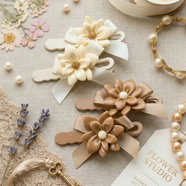 Cute hair accessories collection with multicolor bow clips, hair ribbons, hairbands and teddy bear or bunny hairbands for girls and kids from Passionate Bangladesh.