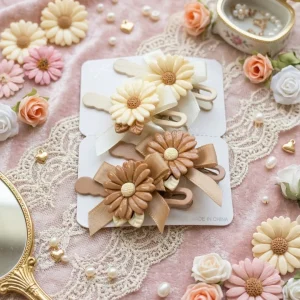 Cute hair accessories collection with multicolor bow clips, hair ribbons, hairbands and teddy bear or bunny hairbands for girls and kids from Passionate Bangladesh.