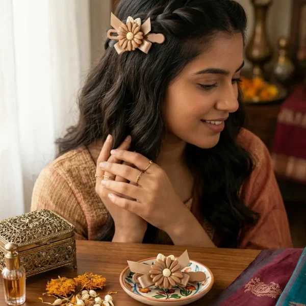 Cute hair accessories collection with multicolor bow clips, hair ribbons, hairbands and teddy bear or bunny hairbands for girls and kids from Passionate Bangladesh.