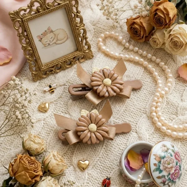 Cute hair accessories collection with multicolor bow clips, hair ribbons, hairbands and teddy bear or bunny hairbands for girls and kids from Passionate Bangladesh.