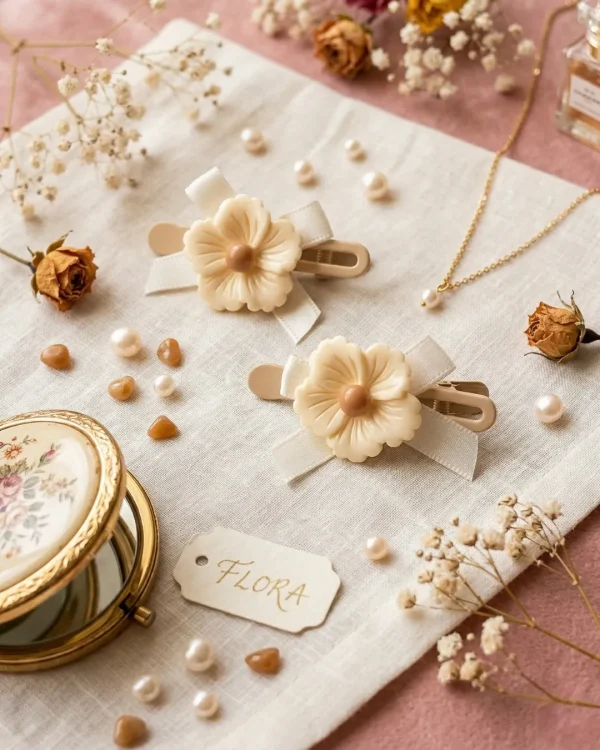 Cute hair accessories collection with multicolor bow clips, hair ribbons, hairbands and teddy bear or bunny hairbands for girls and kids from Passionate Bangladesh.