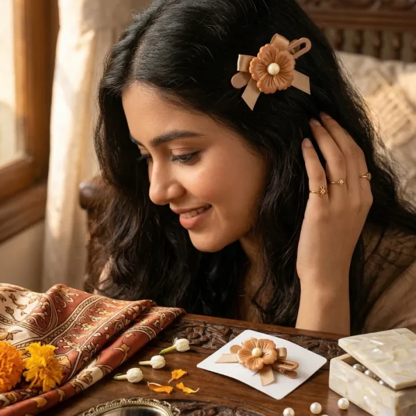 Cute hair accessories collection with multicolor bow clips, hair ribbons, hairbands and teddy bear or bunny hairbands for girls and kids from Passionate Bangladesh.