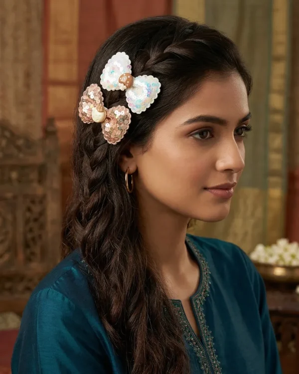 Cute hair accessories collection with multicolor bow clips, hair ribbons, hairbands and teddy bear or bunny hairbands for girls and kids from Passionate Bangladesh.