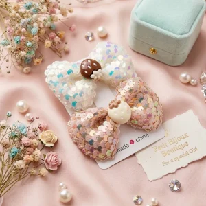 Cute hair accessories collection with multicolor bow clips, hair ribbons, hairbands and teddy bear or bunny hairbands for girls and kids from Passionate Bangladesh.