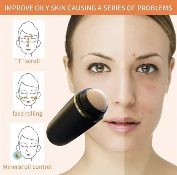 face oil absorbing roller skincare tool volcanic stone oil absorber washable facial oil removing care skin makeup tool.