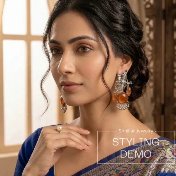 Colorful Indian jhumka earrings from Passionate Bangladesh, featuring silver-tone oxidized jhumkas with red, yellow, green and many more colors for women and girls.