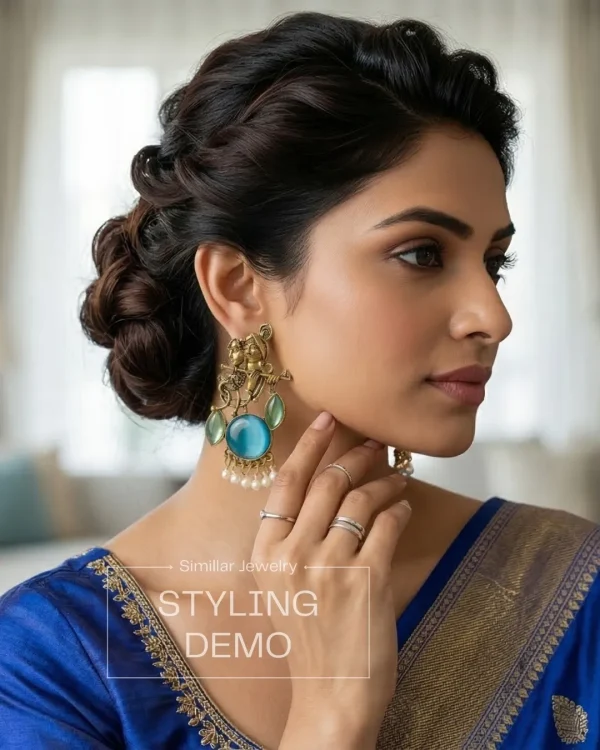 Colorful Indian jhumka earrings from Passionate Bangladesh, featuring silver-tone oxidized jhumkas with red, yellow, green and many more colors for women and girls.