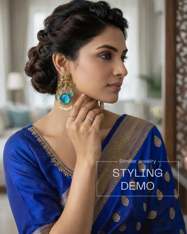 Colorful Indian jhumka earrings from Passionate Bangladesh, featuring silver-tone oxidized jhumkas with red, yellow, green and many more colors for women and girls.