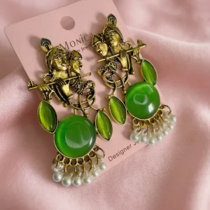 Colorful Indian jhumka earrings from Passionate Bangladesh, featuring silver-tone oxidized jhumkas with red, yellow, green and many more colors for women and girls.