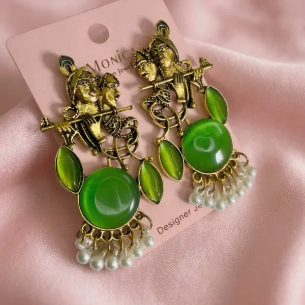 Colorful Indian jhumka earrings from Passionate Bangladesh, featuring silver-tone oxidized jhumkas with red, yellow, green and many more colors for women and girls.