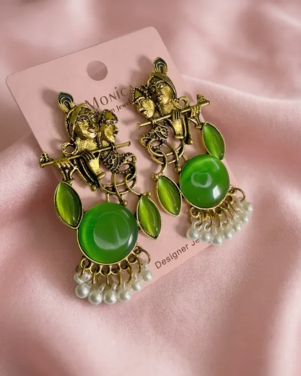 Colorful Indian jhumka earrings from Passionate Bangladesh, featuring silver-tone oxidized jhumkas with red, yellow, green and many more colors for women and girls.