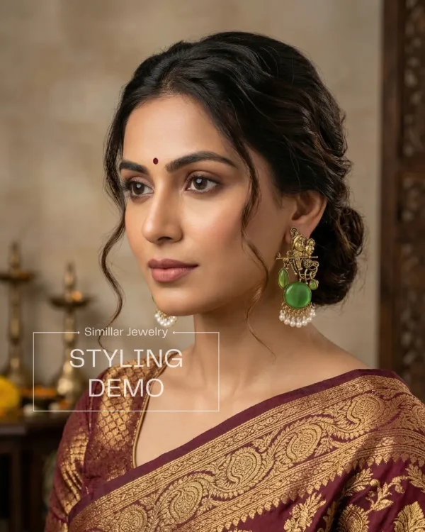 Colorful Indian jhumka earrings from Passionate Bangladesh, featuring silver-tone oxidized jhumkas with red, yellow, green and many more colors for women and girls.