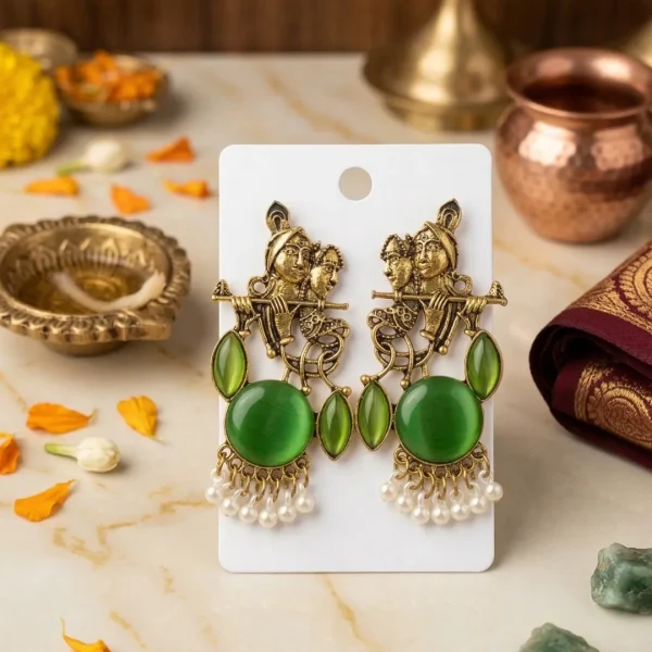 Colorful Indian jhumka earrings from Passionate Bangladesh, featuring silver-tone oxidized jhumkas with red, yellow, green and many more colors for women and girls.