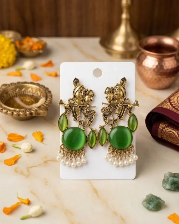 Colorful Indian jhumka earrings from Passionate Bangladesh, featuring silver-tone oxidized jhumkas with red, yellow, green and many more colors for women and girls.