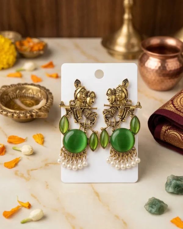 Colorful Indian jhumka earrings from Passionate Bangladesh, featuring silver-tone oxidized jhumkas with red, yellow, green and many more colors for women and girls.