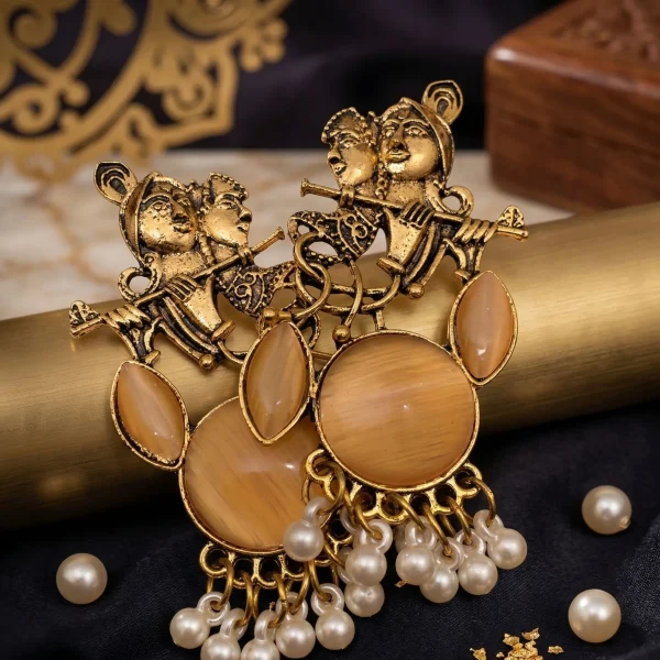 Colorful Indian jhumka earrings from Passionate Bangladesh, featuring silver-tone oxidized jhumkas with red, yellow, green and many more colors for women and girls.