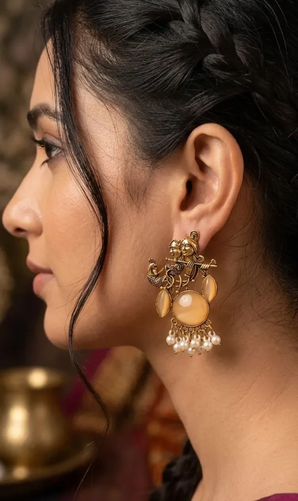 Colorful Indian jhumka earrings from Passionate Bangladesh, featuring silver-tone oxidized jhumkas with red, yellow, green and many more colors for women and girls.