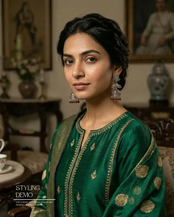 Traditional oxidized-style jhumka earrings with red, yellow and blue stones, perfect for saree, salwar and festive party looks from Passionate Bangladesh. Shop now at www.passionatebangladesh.com