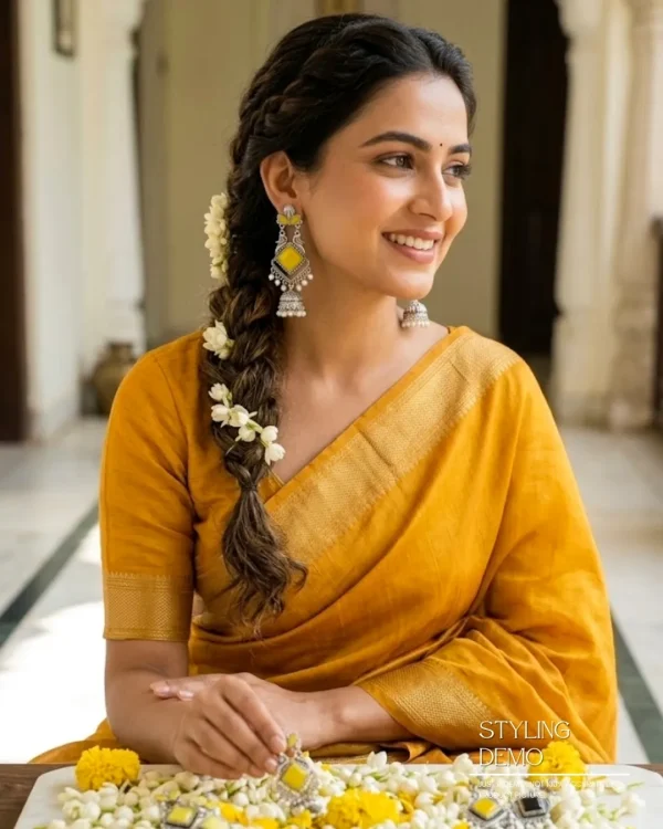 Traditional oxidized-style jhumka earrings with red, yellow and blue stones, perfect for saree, salwar and festive party looks from Passionate Bangladesh. Shop now at www.passionatebangladesh.com