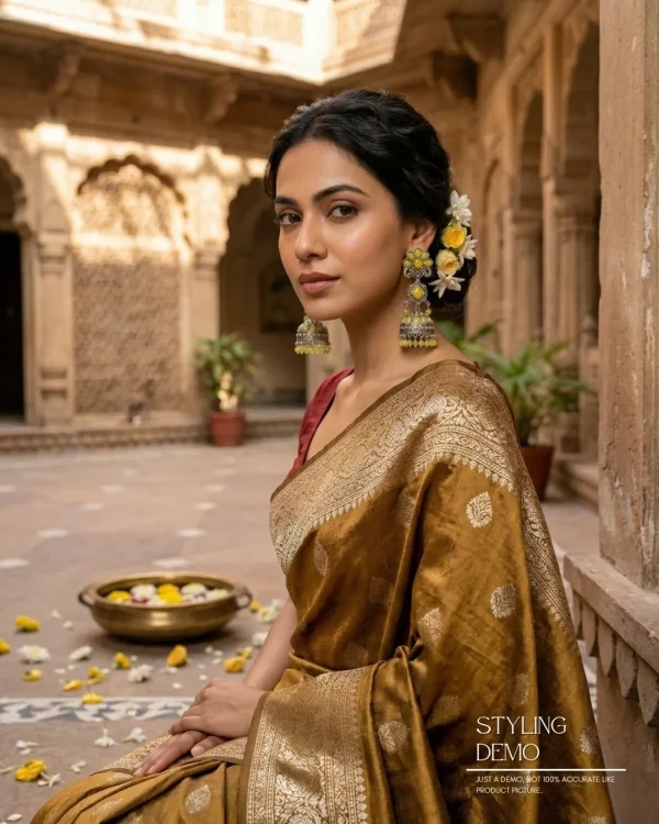 Traditional oxidized-style jhumka earrings with red, yellow and blue stones, perfect for saree, salwar and festive party looks from Passionate Bangladesh. Shop now at www.passionatebangladesh.com