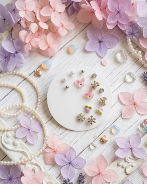 Budget‑friendly stud earring set from Passionate Bangladesh with multiple colorful everyday designs, attractive small studs neatly designed for Passionate girls only. Wearable by Kids too.